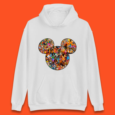 Disney Mickey Mouse Minnie Mouse Head All Disney Characters Together Disney Family Animated Cartoons Movies Characters Disney World Unisex Hoodie