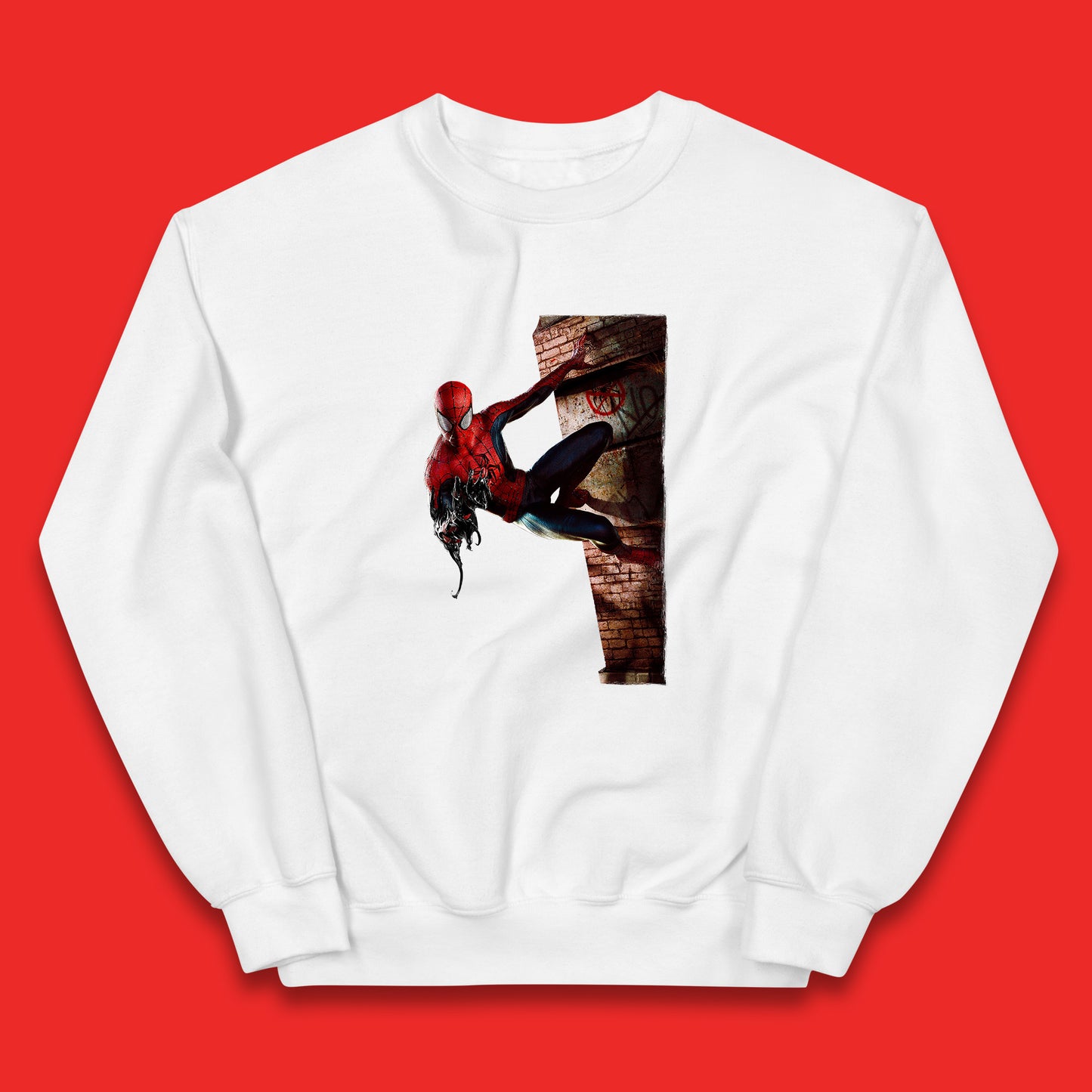 Spider-Man Venom Takeover Spiderman On Building Marvel Comics Character Superhero Marvel Spiderman Kids Jumper