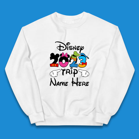 Personalised Disney Trip Your Name Disney Club Mickey Minnie Mouse Donald Hat Goofy Disney Vacation Kids Jumper