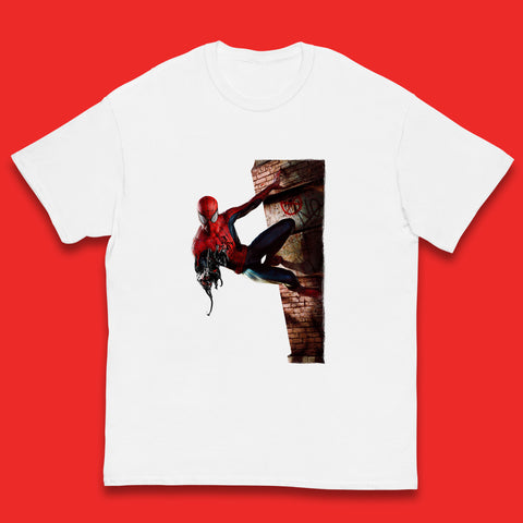 Spider-Man Venom Takeover Spiderman On Building Marvel Comics Character Superhero Marvel Spiderman Kids T Shirt