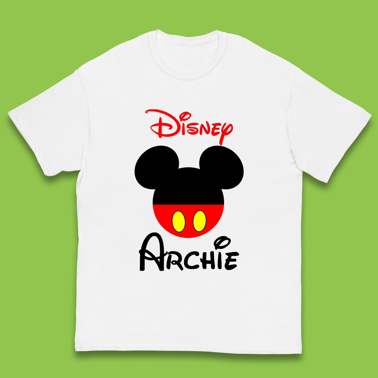 Personalised Disney Mickey Mouse Minnie Mouse Head Your Name Cute Character Disney World Kids T Shirt