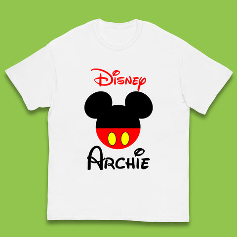 Personalised Disney Mickey Mouse Minnie Mouse Head Your Name Cute Character Disney World  Kids T Shirt