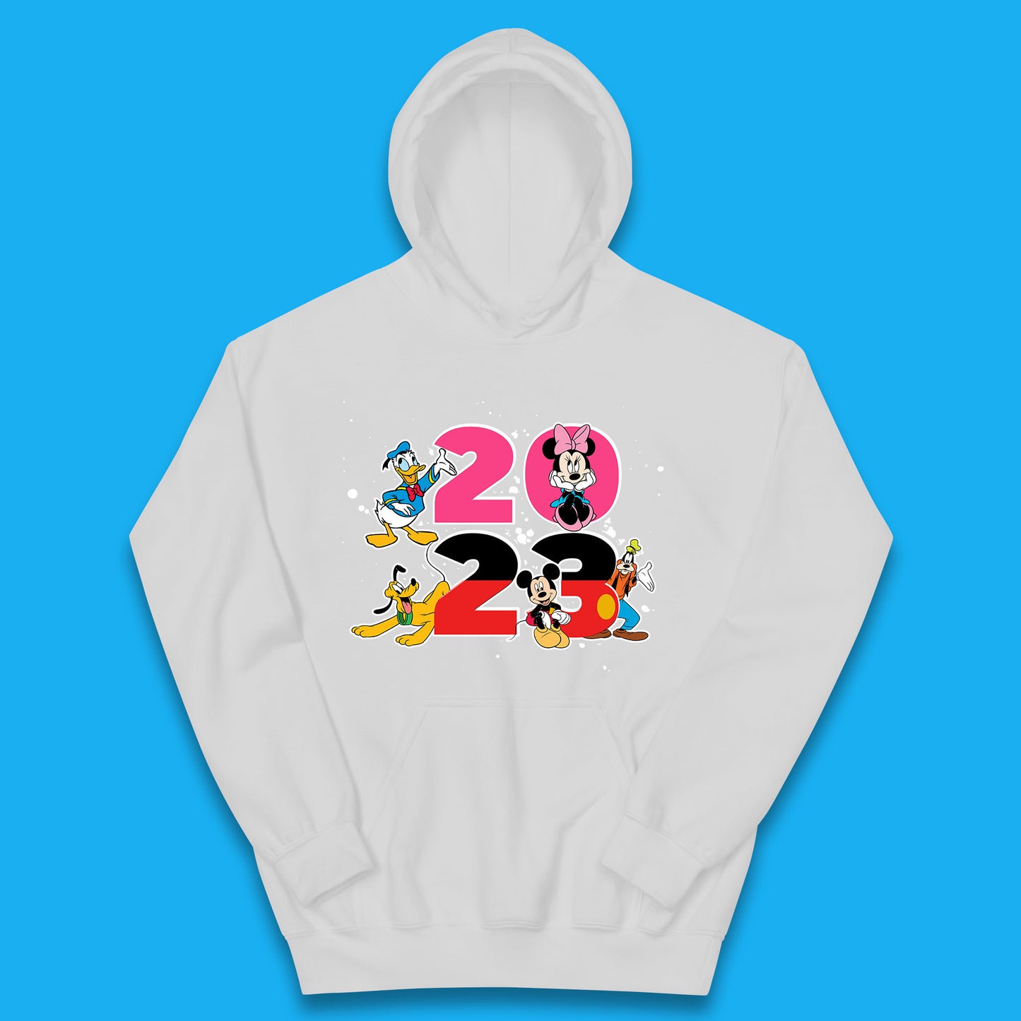 Disney Trip 2023 Disney Club Mickey Mouse Minnie Mouse Donald Duck Pluto Goofy Cartoon Characters Disney Vacation Kids Hoodie