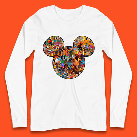 Disney Mickey Mouse Minnie Mouse Head All Disney Characters Together Disney Family Animated Cartoons Movies Characters Disney World Long Sleeve T Shirt