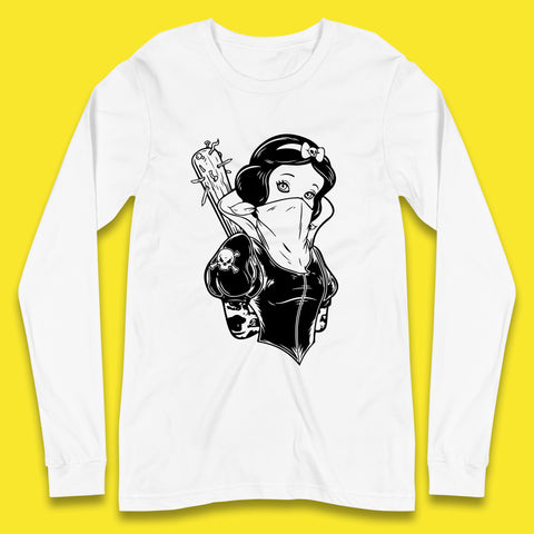 Not So Snow White Twisted Rock Parody Disney Princess Gangster Skull Tattoo Punk Princess Tattooed Emo Alice In A Jack Long Sleeve T Shirt
