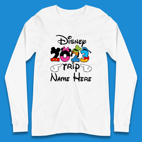 Personalised Disney Trip Your Name Disney Club Mickey Minnie Mouse Donald Hat Goofy Disney Vacation Long Sleeve T Shirt