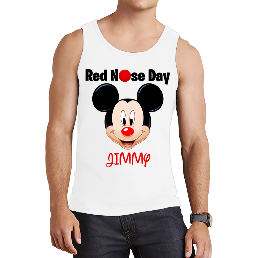 Personalised Mickey Mouse ( Name ) Red Nose Day Tank Top