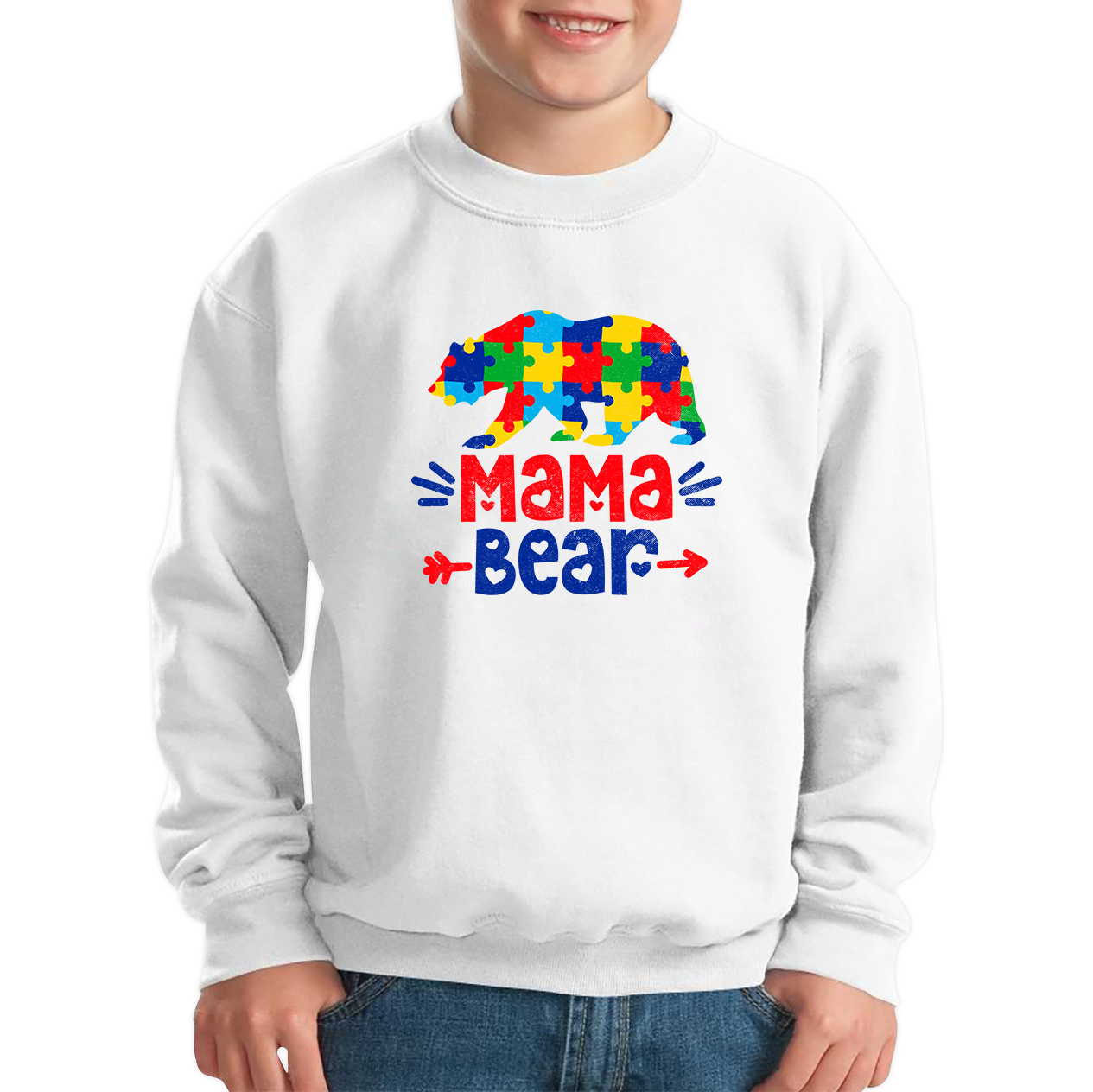 Autism Awareness Mama Bear Health Awareness Social Message Kids Jumper