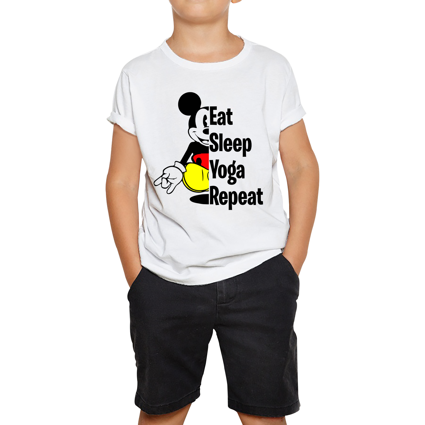 Mickey Mouse Eat Sleep Yoga Repeat Funny T Shirt