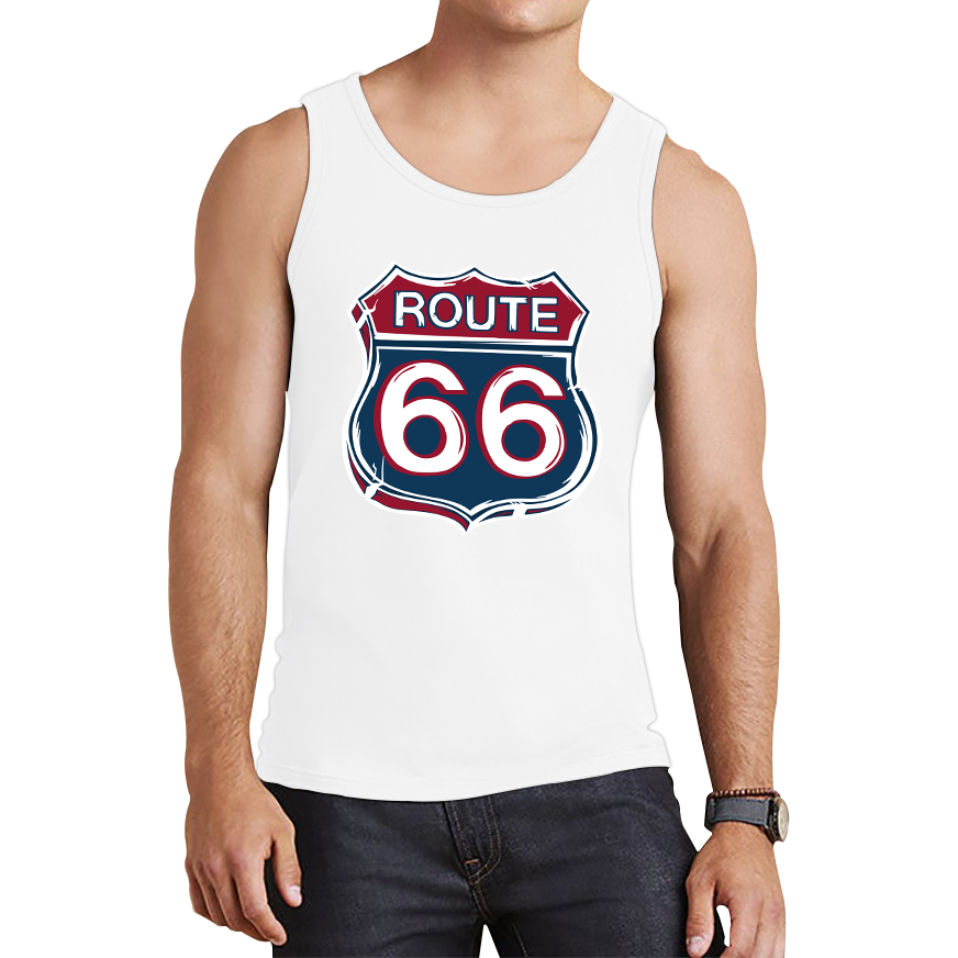 Route 66 Baseball Highway 66 US Biking Riding Highway Main Street of America Tank Top