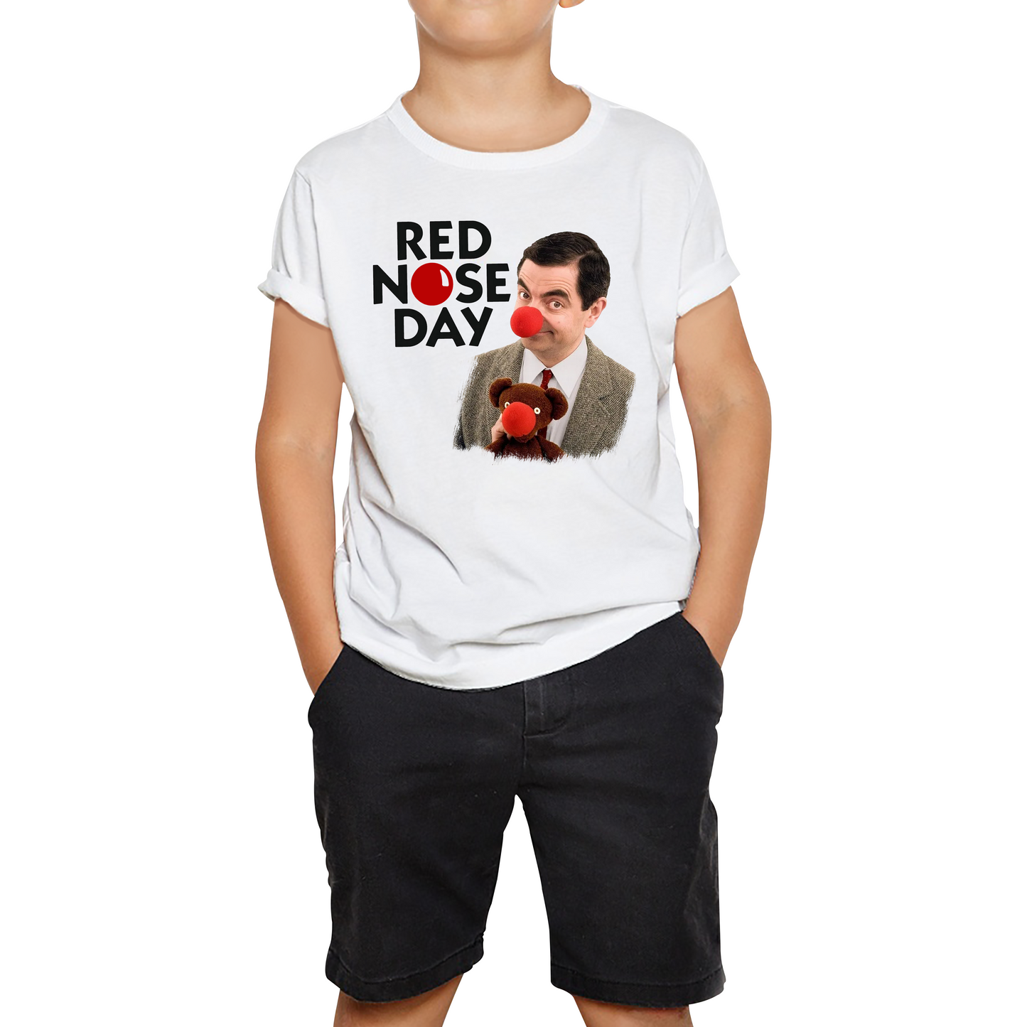 Red Nose Day Funny Mr Bean T Shirt