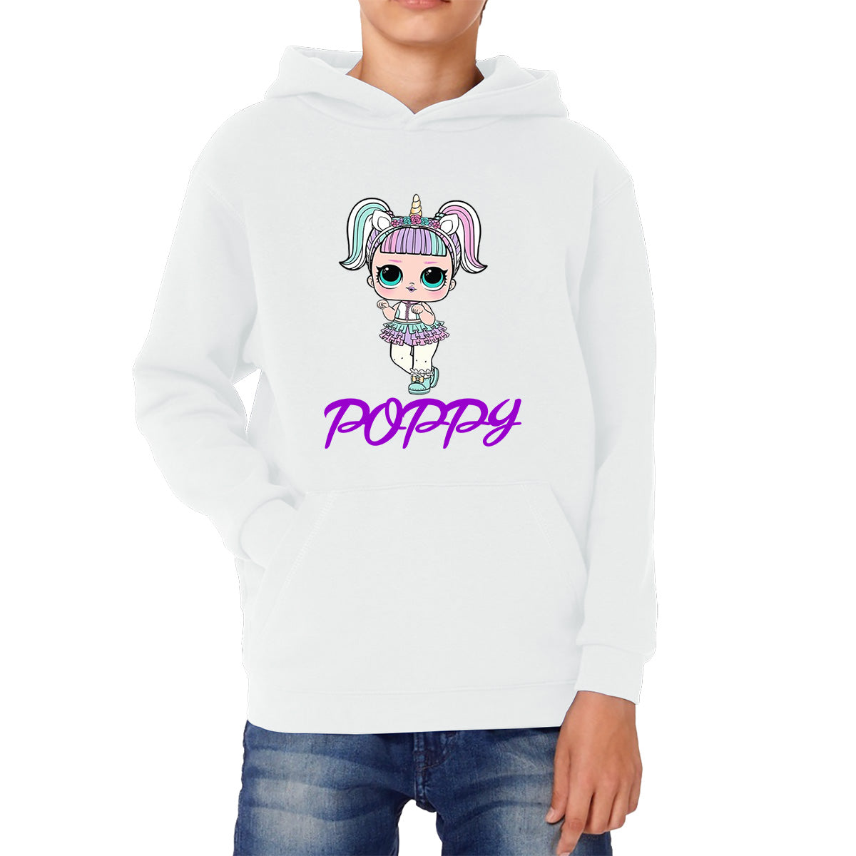 Personalised Your Name Lol Surprise Big Baby Hair Large Doll Unicorn Cute Lol Surprise Dolls Kids Hoodie