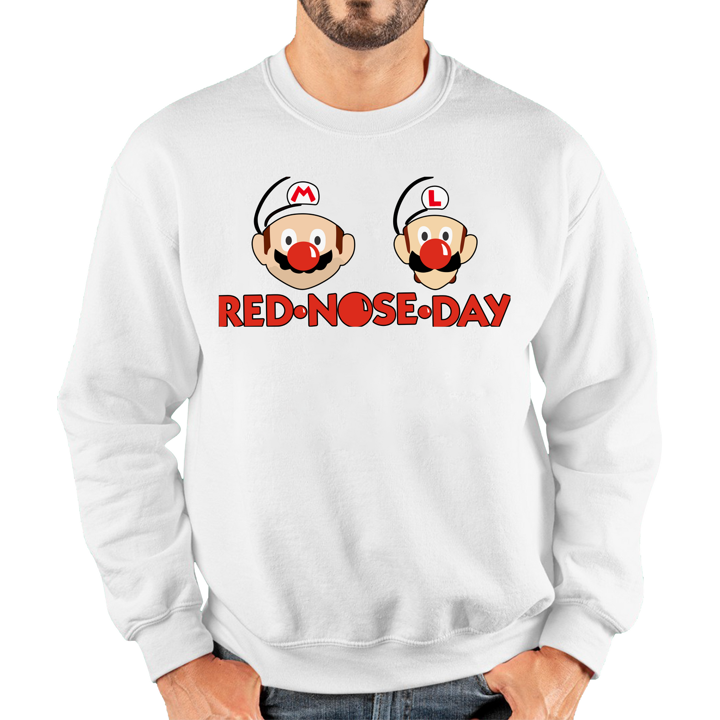 Super Mario Bros Red Nose Day Sweatshirt