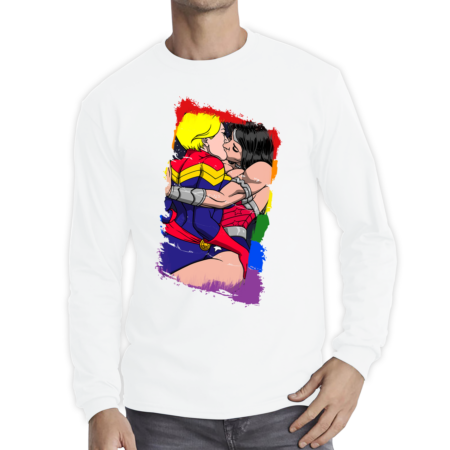 Wonder Women x Captain Marvel Kissing LGBT Pride T Shirt