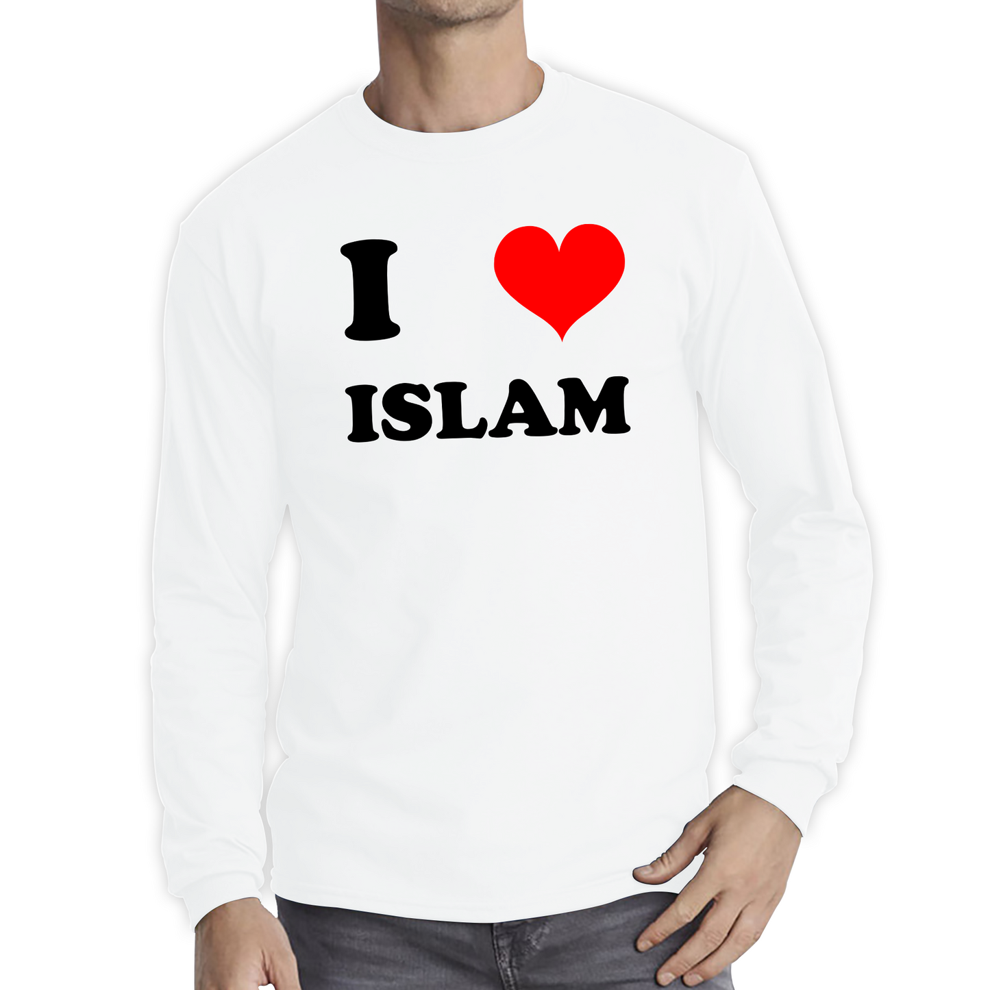 I Love Islam Spiritual Islamic Religious Muslim Religion Long Sleeve T Shirt