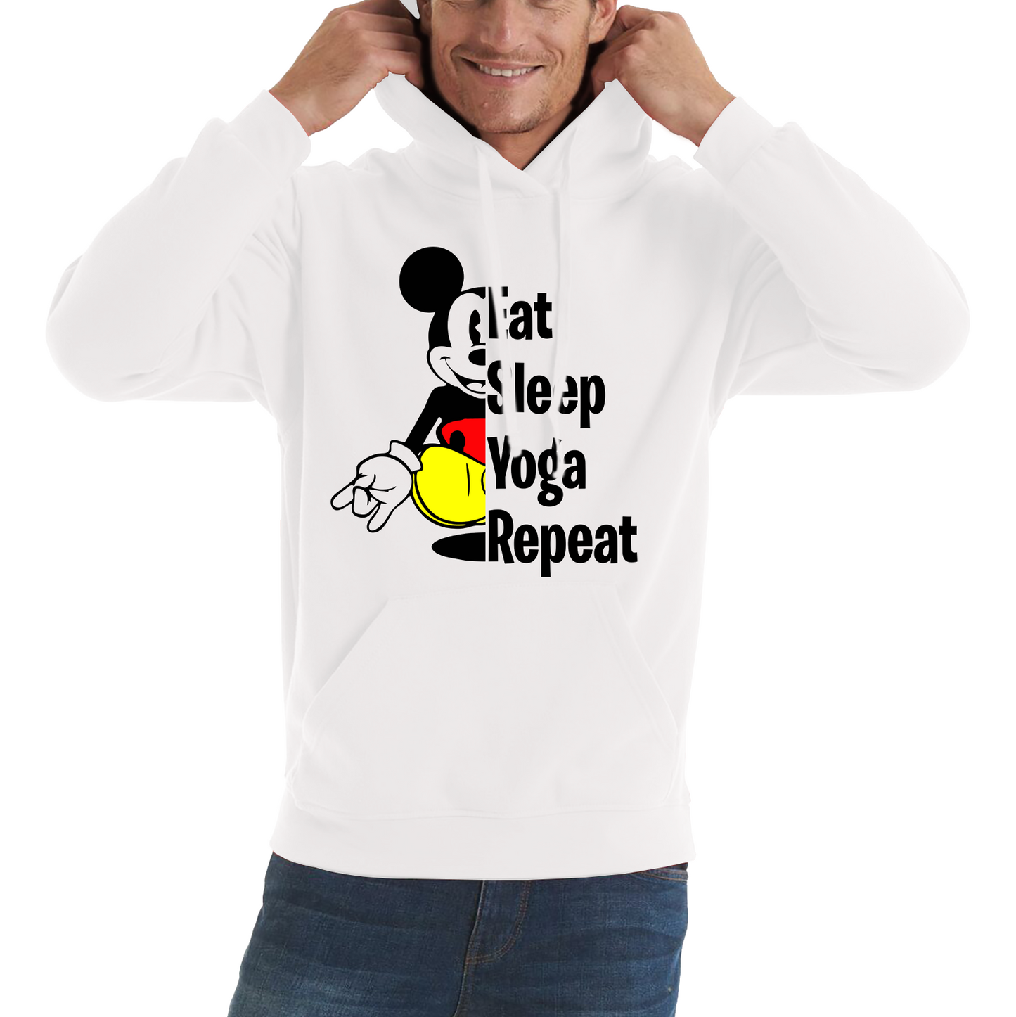 Mickey Mouse Eat Sleep Yoga Repeat Funny Hoodie