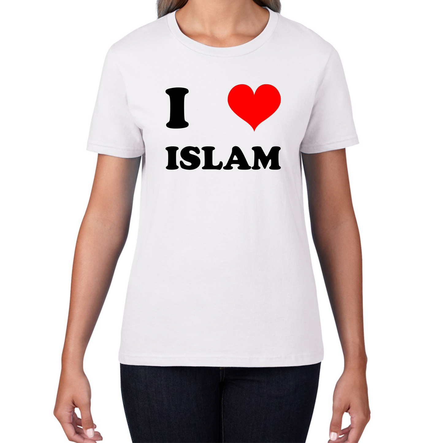 I Love Islam Spiritual Islamic Religious Muslim Religion Womens Tee Top