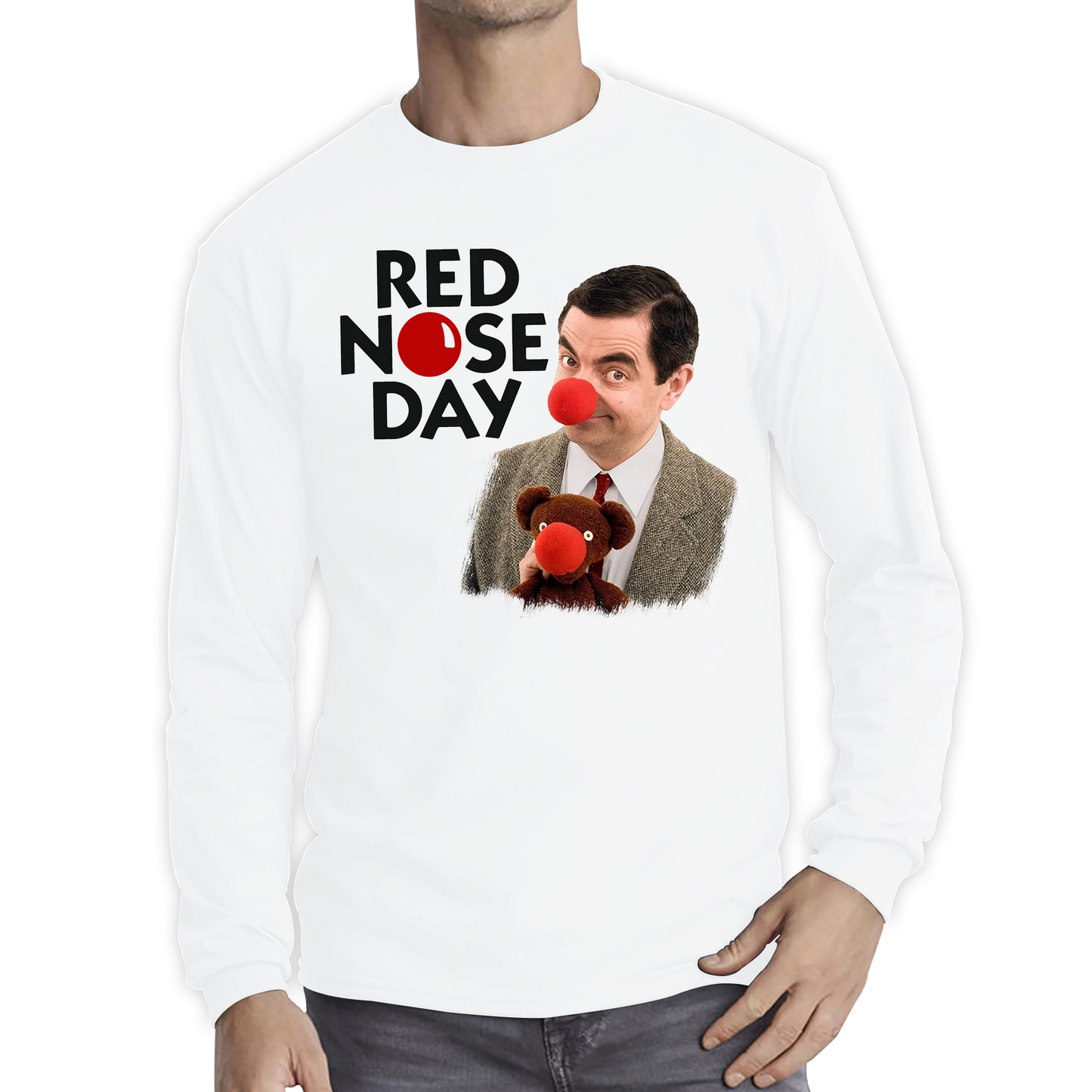 Red Nose Day Funny Mr Bean T Shirt