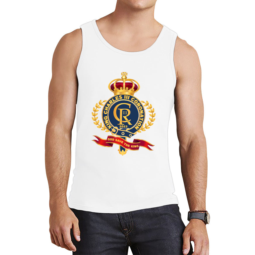 King Charles III Coronation 2023 CR III God Save The King Royal Crown United Kingdom Ruling Monarch Tank Top