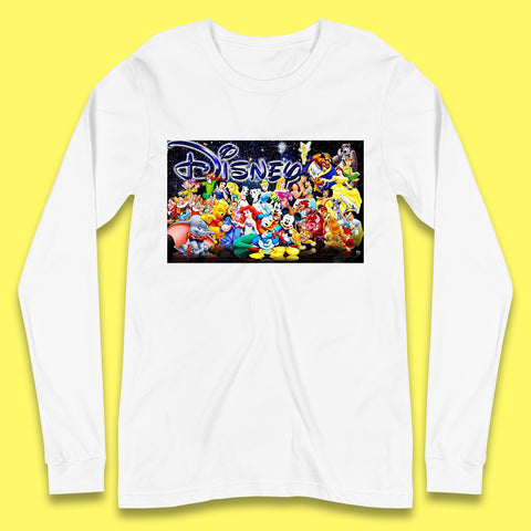 All Disney Fictional Characters Poster Disney Family Animated Cartoons Movies Characters Disney World Long Sleeve T Shirt