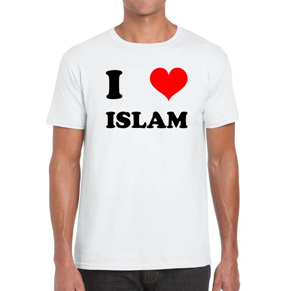 I Love Islam Spiritual Islamic Religious Muslim Religion Mens Tee Top