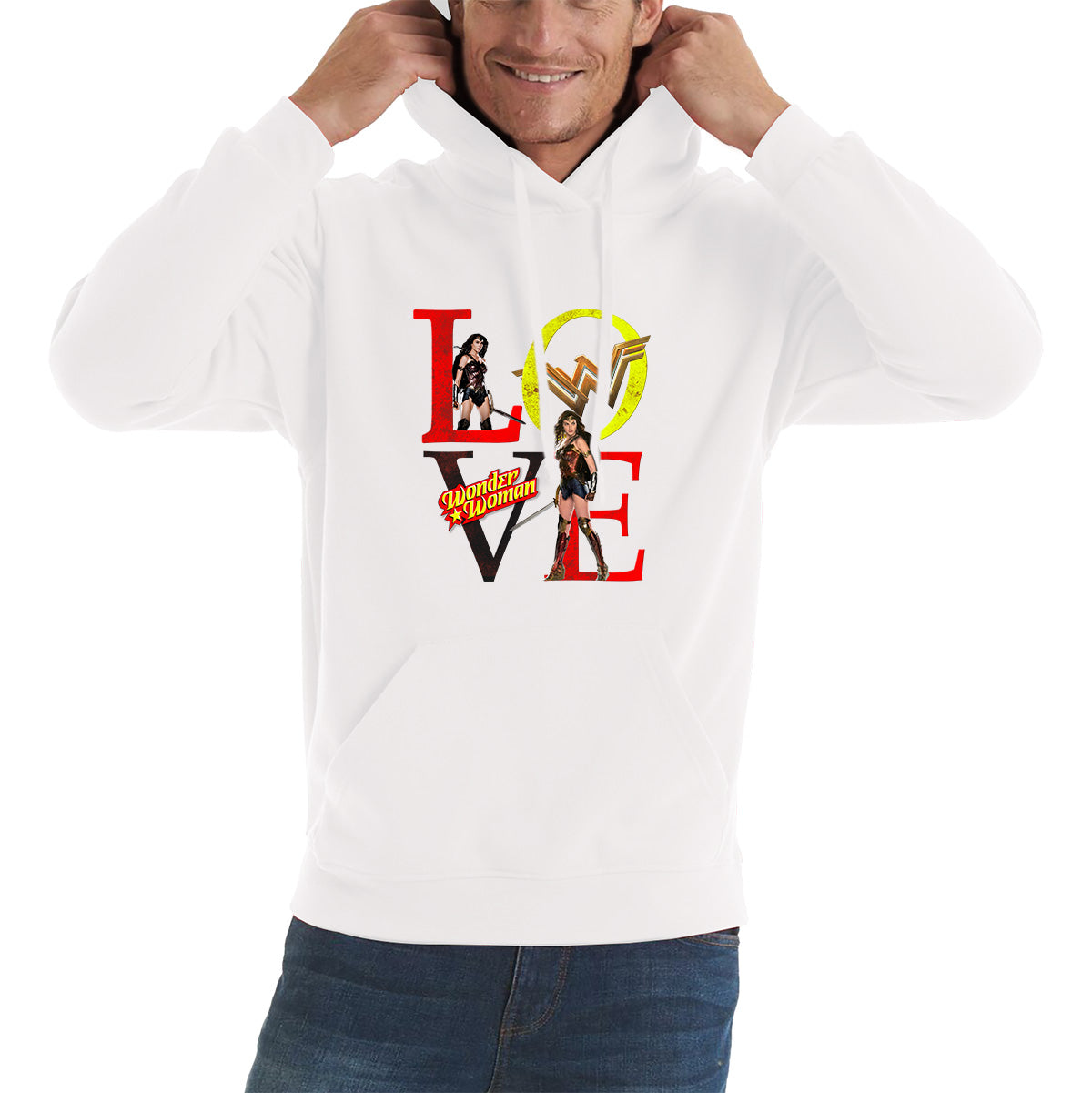 Love Wonder Woman Justice League Logo Wonder Woman Super Woman Comic Book Character DC Superhero Unisex Hoodie