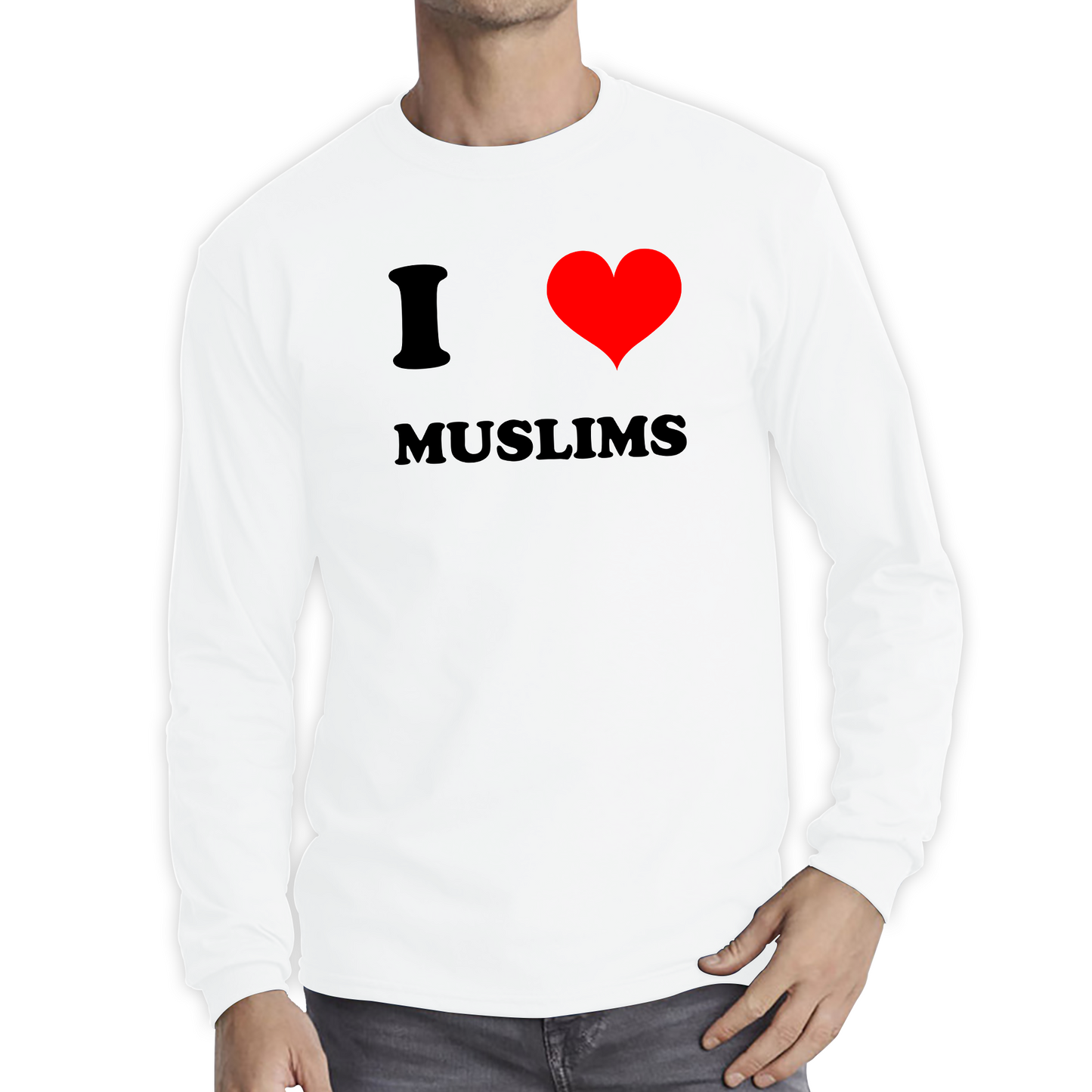 I Love Muslim Spiritual Islamic Religious Muslim Religion Long Sleeve T Shirt