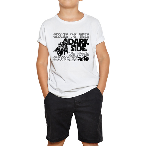 Come To The Dark Side We Have Cookies Disney Star Wars Quote Darth Vader Galaxy's Edge Kids Tee