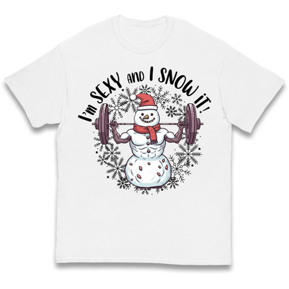 Gym Snowman Graphic Christmas Kids T-Shirt