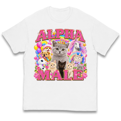 Alpha Male Funny Kitten Unicorn Kids T-Shirt