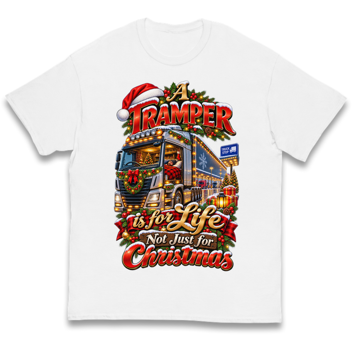 Trucker Christmas Kids T-Shirt