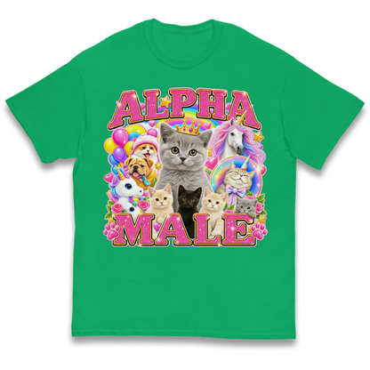 Alpha Male Funny Kitten Unicorn Kids T-Shirt