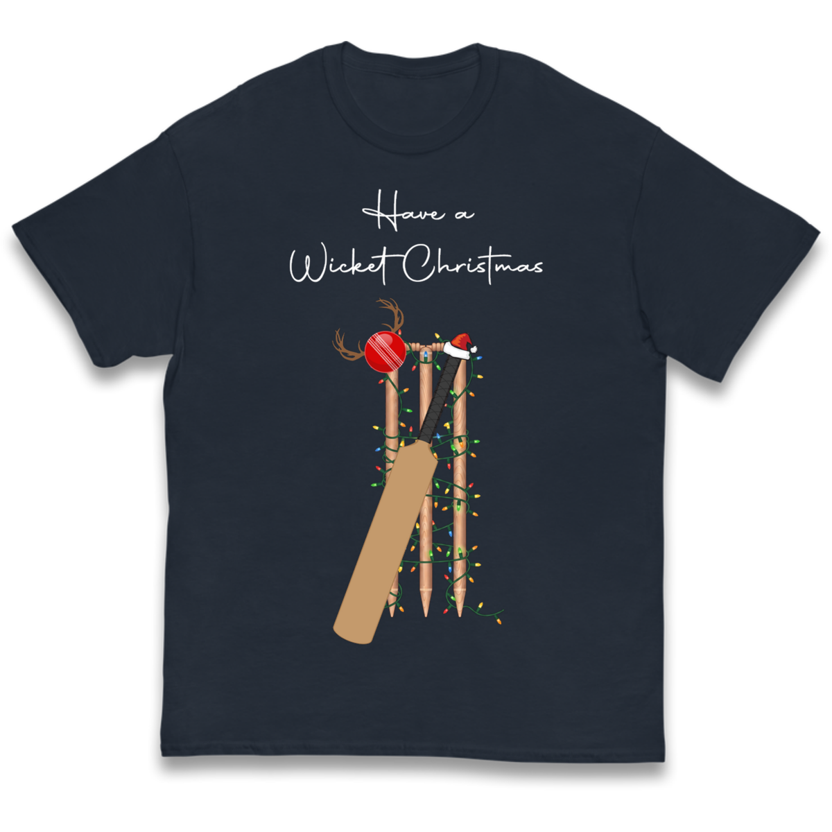 Cricket Bat Graphic Christmas Kids T-Shirt