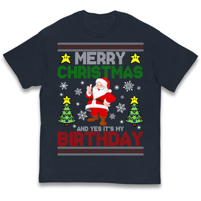 Santa birthday design Kids T-Shirt