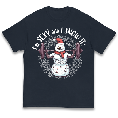 Gym Snowman Graphic Christmas Kids T-Shirt