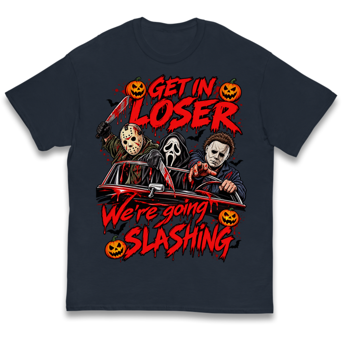 Retro Horror Movie Halloween Slasher Villains Kids T-Shirt