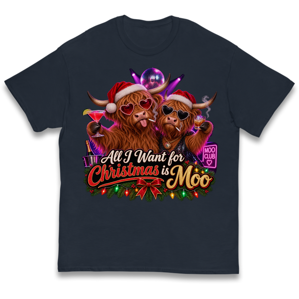 Highland Cow Christmas Kids T-Shirt
