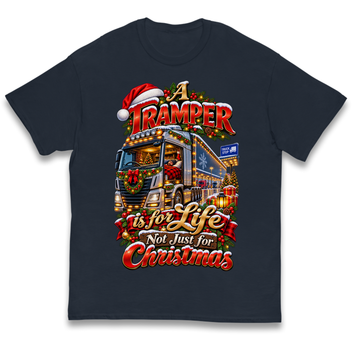 Trucker Christmas Kids T-Shirt