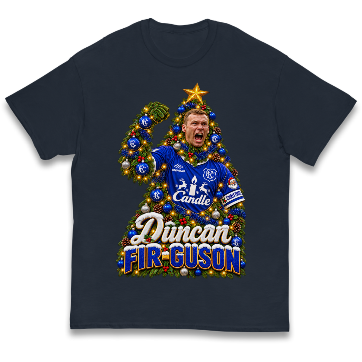 Duncan Ferguson Everton Christmas Kids T-Shirt