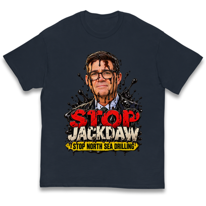 Stop Jackdaw Stop North Sea Drilling Andy Burnham Kids T-Shirt