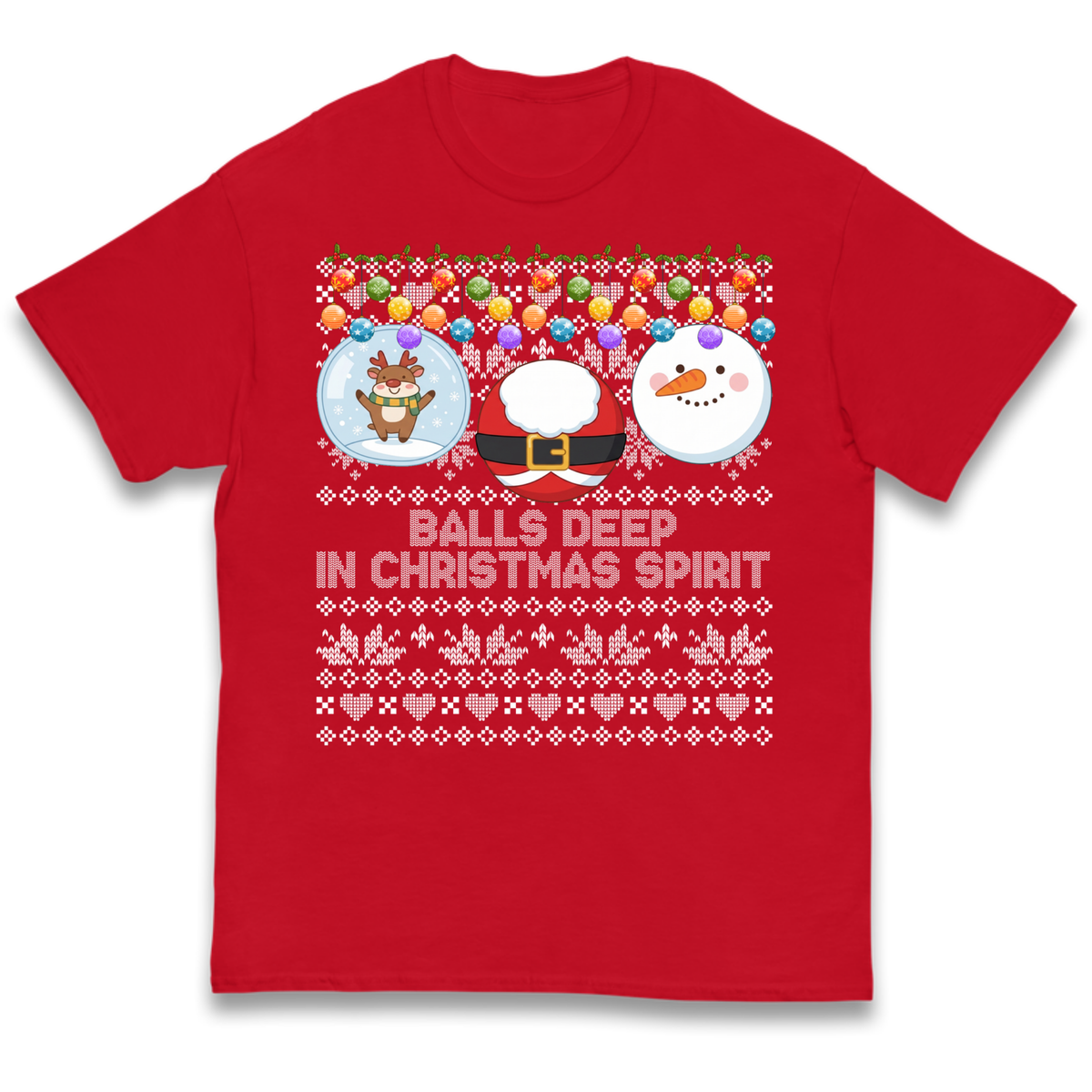 Balls Deep in Christmas Spirit Christmas Jumper Kids T-Shirt