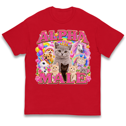 Alpha Male Funny Kitten Unicorn Kids T-Shirt