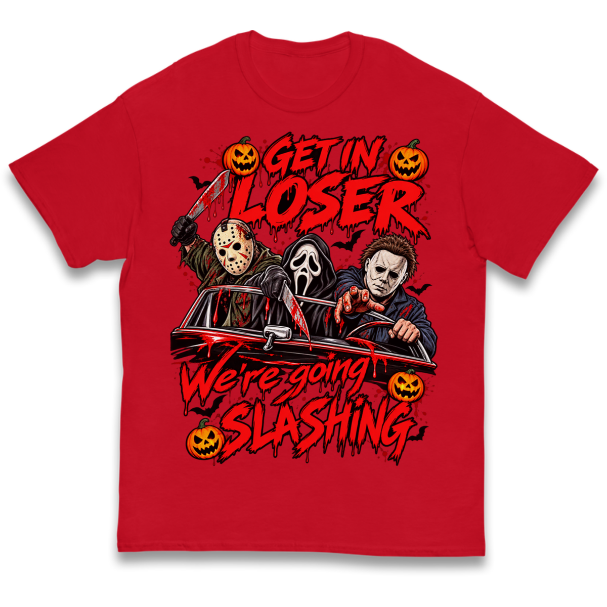Retro Horror Movie Halloween Slasher Villains Kids T-Shirt