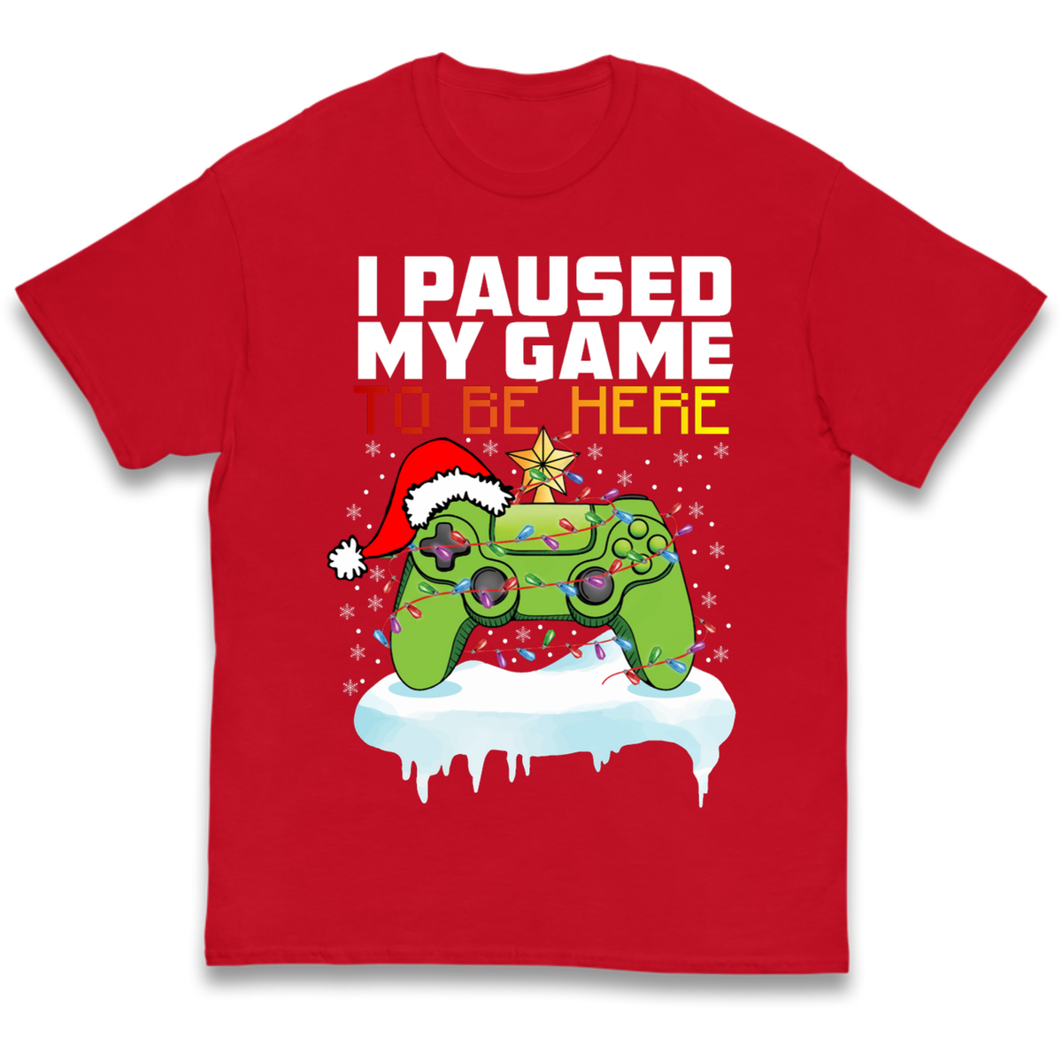 I Paused My Game Christmas Kids T-Shirt