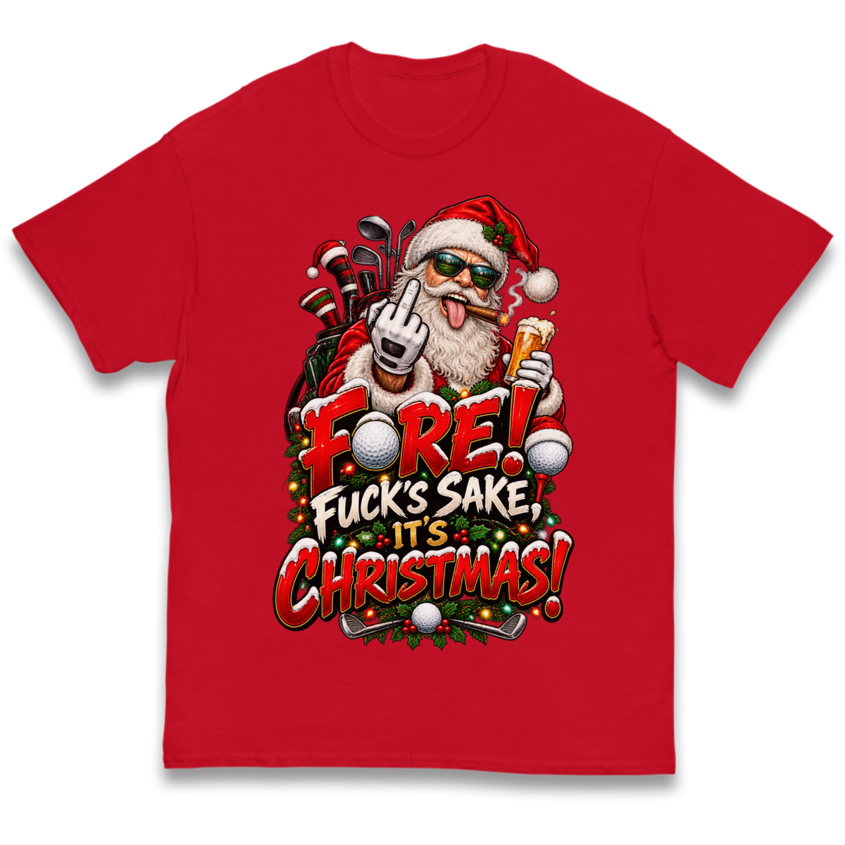 Rude Golf Christmas Kids T-Shirt