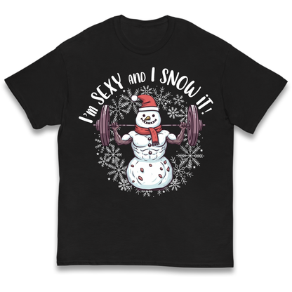 Gym Snowman Graphic Christmas Kids T-Shirt