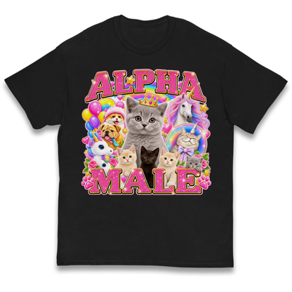 Alpha Male Funny Kitten Unicorn Kids T-Shirt