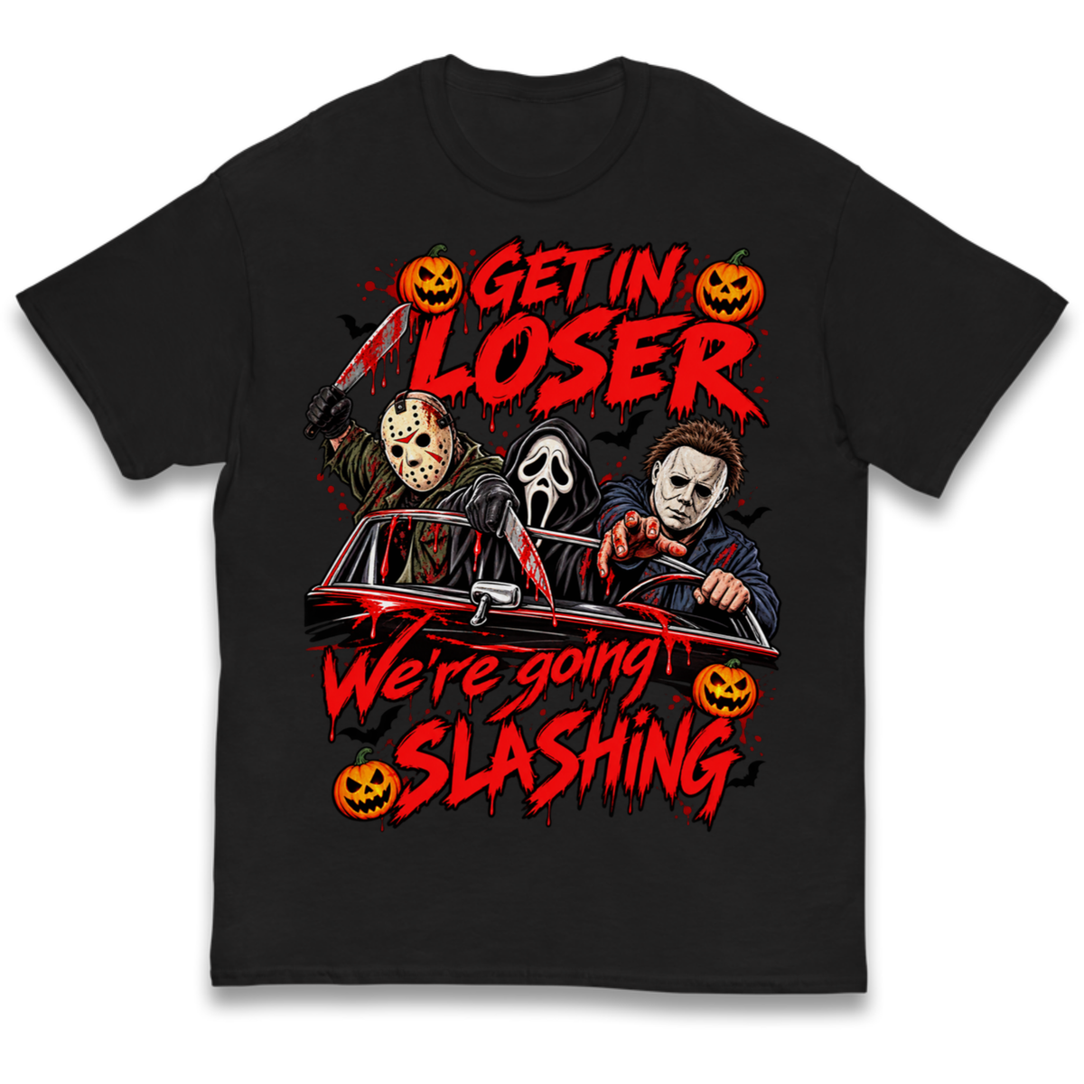 Retro Horror Movie Halloween Slasher Villains Kids T-Shirt