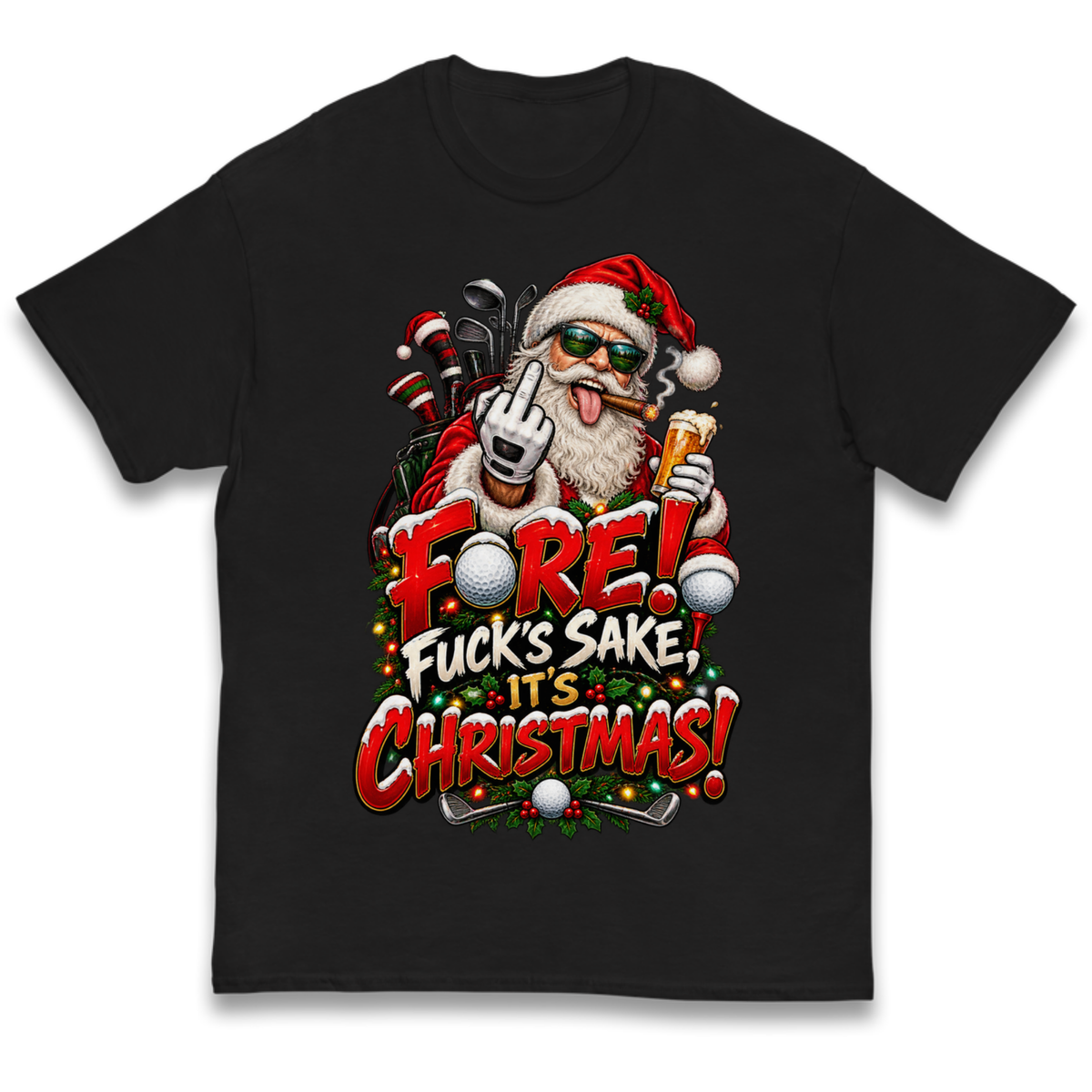 Rude Golf Christmas Kids T-Shirt