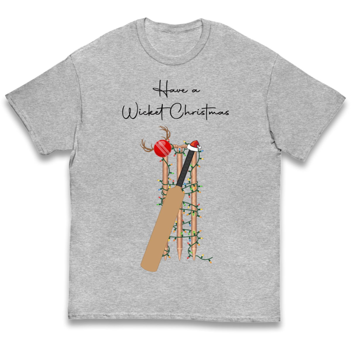 Cricket Bat Graphic Christmas Kids T-Shirt